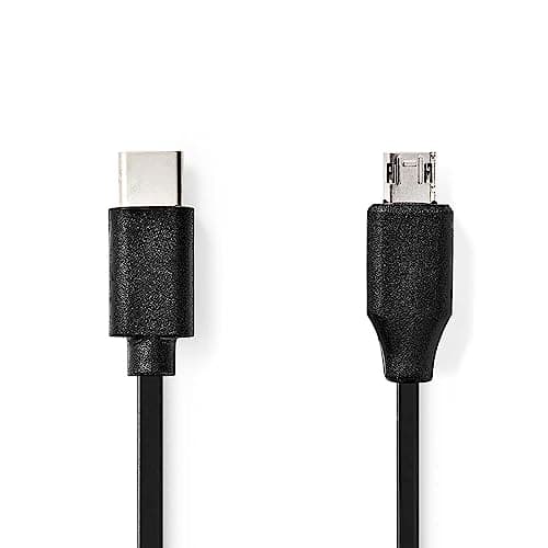 Image of NEDIS USB-C 2.0 Cable, USB Micro-B Male to USB-C™ Male, 1.0m, Sync Charge and AV Support, Fast Data Transfer up to 480 Mbps, Universal Hybrid Connectivity