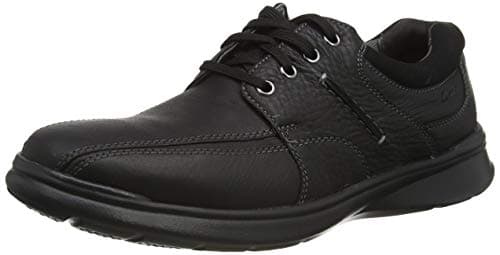 Image of Clarks Men's Cotrell Walk Oxford Flat, Black Oily Lea, 9 UK