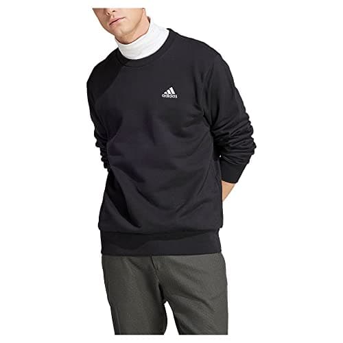 Image of adidas Men's Essentials French Terry Embroidered Small Logo Sweatshirt, Black, XS