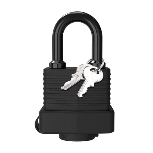 Image of Reinforced Padlocks, 1 Pack, 2 Keys - 40mm, Weatherproof, Extra Strength and Durability Heavy Duty Padlocks Anticut, Laminated Steel for Gym Locker, Garage, Fence, Shed