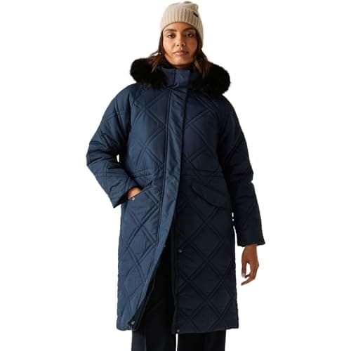 Image of Regatta Womens Freyla Quilted Jacket Water Repellent Insulated Hooded Winter Coat