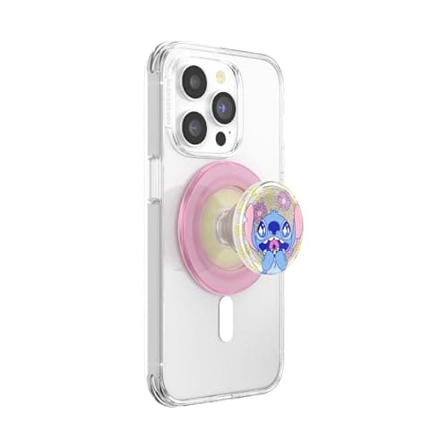Image of PopSockets Phone Grip for MagSafe, Secure Magnetic Phone Grip & Stand, Hands-Free Kickstand, Wireless Charging Compatible, Disney - Tidepool Dreamy Stitch