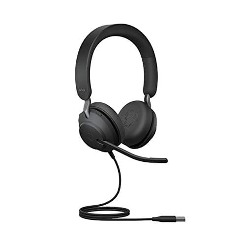 Image of Jabra Evolve2 40 PC Headset – Noise Cancelling UC Certified Stereo Headphones With 3-Microphone Call Technology – USB-A Cable – Black