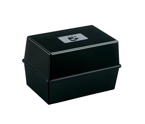 Image of 5 Star Office Card Index Box Capacity 250 Cards 5x3in 127x76mm Black