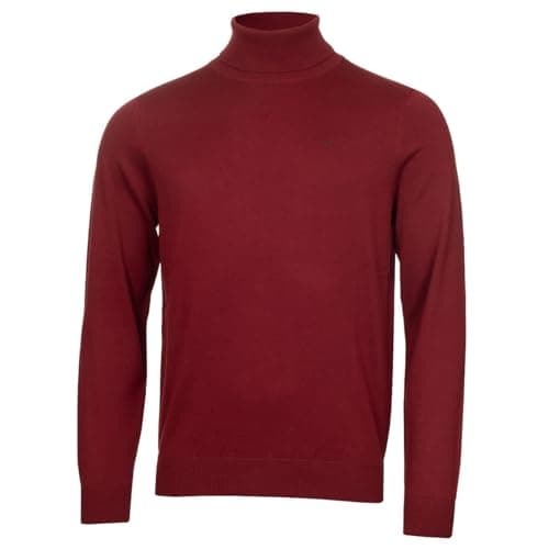 Image of Calvin Klein Mens CK Roll Neck Rib Knit Sweater - Port - L