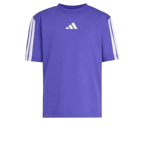 Image of adidas Unisex Kids Essentials 3 Stripes Sleeve Shirt, Pure Purple/Frozen Purple, 6-7 Years