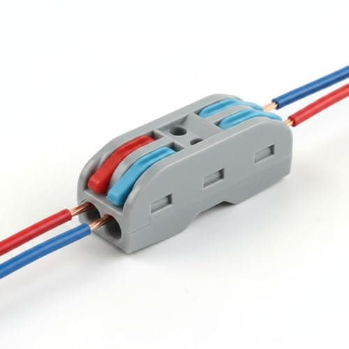 Image of Wire Connector, 50 Pieces per pack, Positive and Neutral, Negative, Wire Connectors, Red/Orange and Blue Colour, 240 Volt, 32 Amp, Rated,CE Certifiaction. UKCA Certified.
