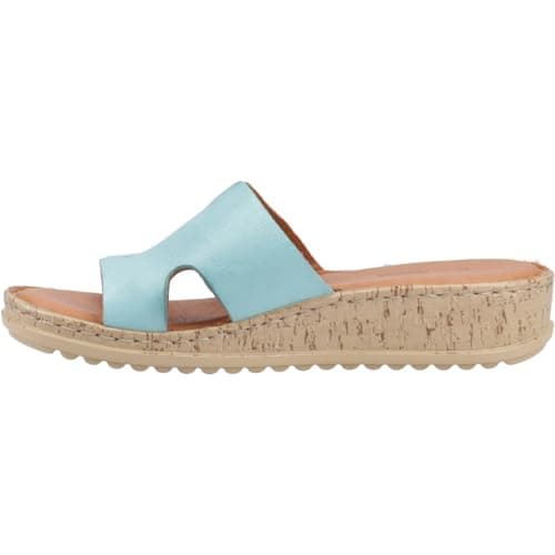 Image of Hush Puppies Female Eloise Mule Sandal, Aqua, 7
