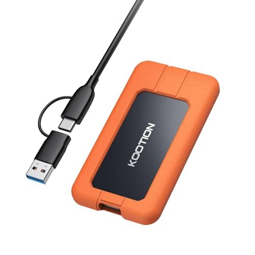 Image of KOOTION Portable External SSD 512GB, USB-C USB 3.2 Gen 1 Solid State Memory Fast Speed SSD up to 2000MB/s