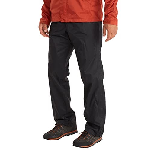 Image of Marmot Men's PreCip Eco Full Zip Pant, Waterproof Trousers, Breathable Overtrousers, Lightweight Hiking Pant, Windproof Trekking Pants, Black, M