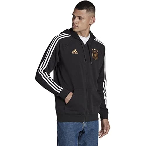 Image of adidas Men's Germany DNA Full Zip Hoodie, Black / White, Medium