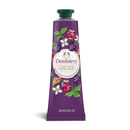 Image of The Body Shop Dewberry Hand Balm (1x 30ml) Intensive Moisturising Hand Cream for Soft Skin, Fruity and Floral Scented Vegan Formula with Shea Butter, 96-Hour Moisture, Fast-Absorbing and Non-Greasy
