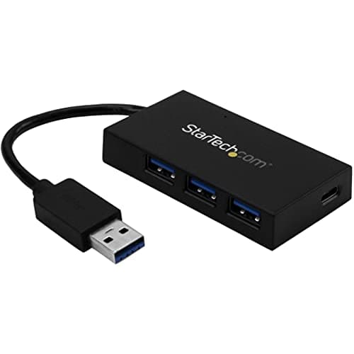 Image of StarTech.com 4 Port USB 3.0 Hub - USB Type-A Hub with 1x USB-C & 3x USB-A (SuperSpeed) - USB Bus or Self-Powered - Portable USB 3.0 (5Gbps) BC 1.2 Charging Hub w/ Power Adapter (HB30A3A1CSFS)