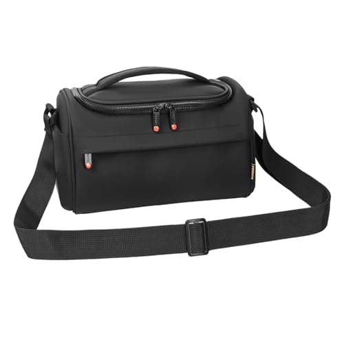 Image of FOSOTO Camera Bag, Waterproof Shockproof Camera Case, Large Capacity Camera Bag for DSLR and Lenses, PU Leather Compatible with Canon EOS 2000d 4000D, Nikon Z50 D3200 D5200 Sony a7