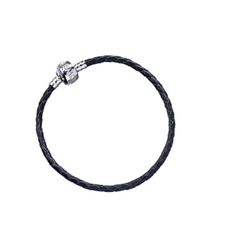 Image of Leather Harry Potter Charm Bracelet For Slider Charms, Silver, 17cm