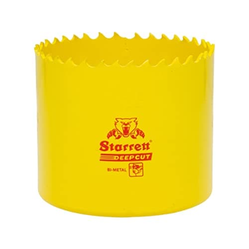 Image of Starrett Deep Cut Hole Saw - DCH0258 Heavy Duty Bi-Metal with Extra Cobalt HSS Teeth - For Metals Wood Cast Iron Fibreglass Plastic Materials - 67mm