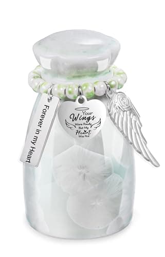 Image of Gredstar Cremation Urns for Dog Cat Ashes, Small Ceramic Keepsake Urn with Your Wings Were Ready - Memorial Sympathy Gift for Pet Loss, Decorative Vase with Soft Colour Glaze