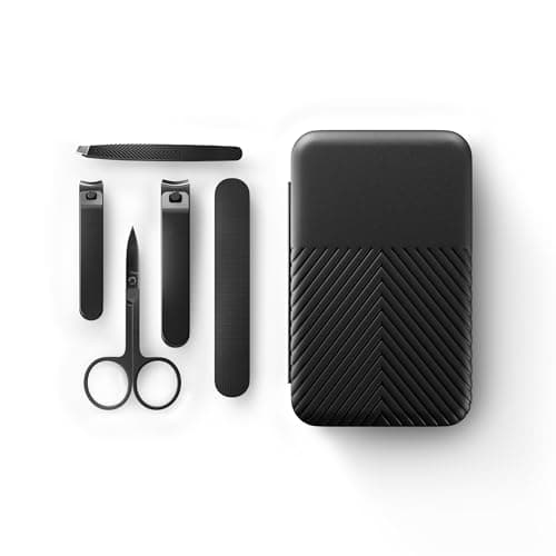 Image of MANSCAPED® Shears 3.0, 5-Piece Precision Men’s Nail Grooming Travel Kit, Stainless Steel Manicure Set with Fingernail & Toenail Clippers, Nail File, Slant Tip Tweezers, Cuticle Scissors, Travel Case