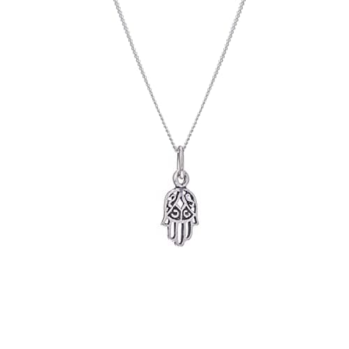 Image of jewellerybox Sterling Silver Hamsa Hand Necklace - 28 Inches