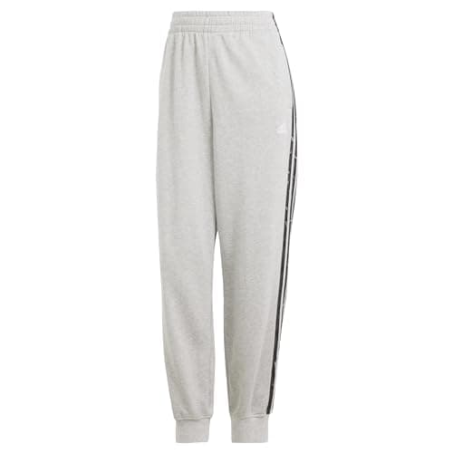 Image of adidas Women's Essentials 3-Stripes Animal-Print 7/8 Pants, Medium Grey Heather, S