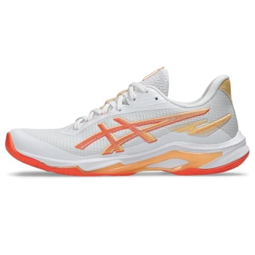 Image of ASICS Women's Netburner Ballistic Ff 4 Sneaker, White/Vivid Coral, 5 UK