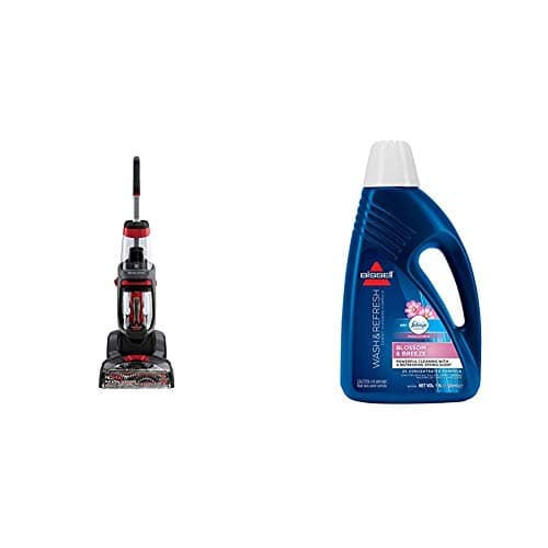 Image of BISSELL ProHeat 2X Revolution | Upright Cleaner, Titanium/Red Berends & Wash & Refresh Febreze Carpet Shampoo | Blossom & Breeze Scent With Febreze