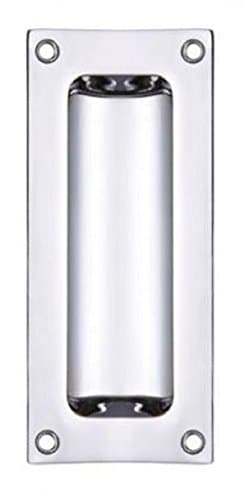 Image of Zoo Hardware FB90 Rectangular Recessed Flush Door Pull Handle 102 x 45mm (Polished Chrome)