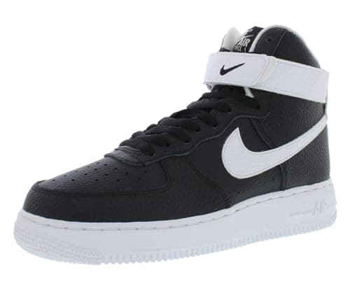 Image of NIKE Men’s Air Force 1 High '07 Basketball Shoes, Black White, 10 UK