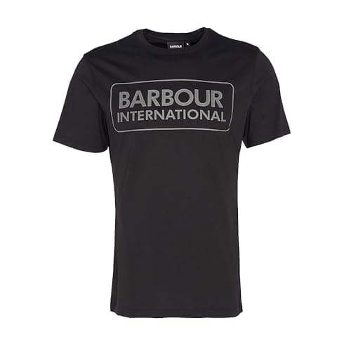 Image of Barbour International Essential Large Logo T-Shirt Black/Pewter