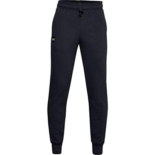 Image of Under Armour Boy's Rival Fleece Joggers, Black Onyx White (001), XS UK