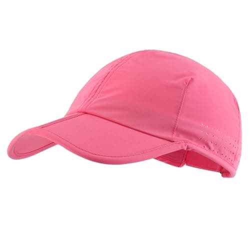 Image of Decentron Womens Race Day Running Cap Reflective Mesh Performance Hat UPF 50+ Baseball Cap Hot Pink