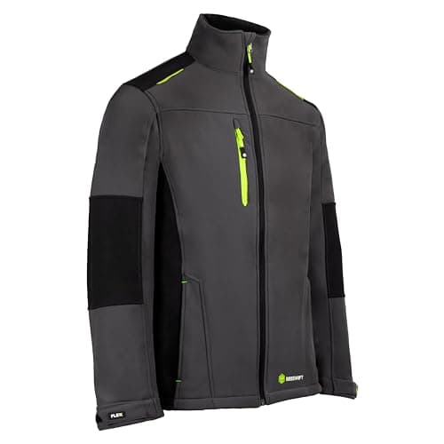 Image of BeeSwift Flex Jacket Softshell Two-Toned Grey/Black Fleece Lined Water Repellent Windproof – X-Small