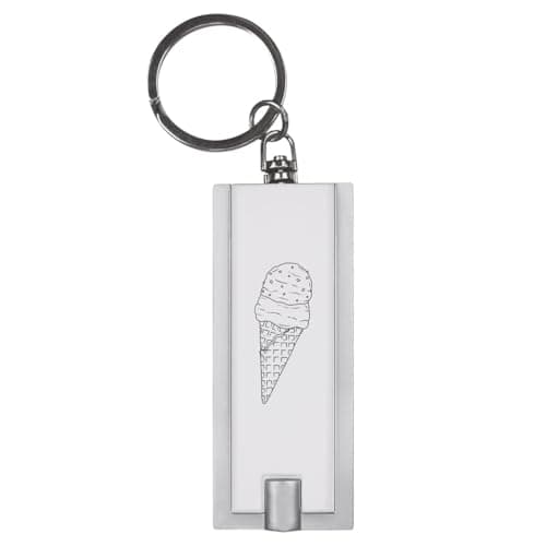 Image of Azeeda 'Double Scoop Ice Cream Cone' LED Torch Keyring – Compact Pocket Flashlight with Keychain – Handy Mini Light for Bags and Keys (KT00042807)