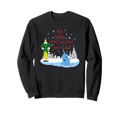 Image of Christmas Elf Winter Buddies Narwhal Elf Christmas Sweatshirt
