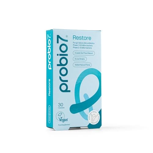 Image of Probio7 Restore - 4 Week Gut Support for Antibiotic Recovery | 9 Live Strains | Probiotics for Antibiotics, Digestive Balance & Immune Support | Gut Repair for Men & Women | 30 Vegan Capsules