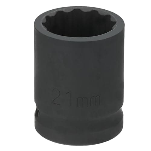 Image of sourcing map 12-Point Impact Socket 1/2 Inch Drive 21mm Metric Cr-V Shallow Impact Socket Nut Driver Wrench for Auto Repair