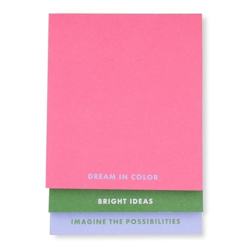 Image of Kate Spade New York Stacked Notepad Assorted Sizes, Includes 3 Cute Notepads with 75 Sheets Each, Colorful Pads of Paper for Desk Notes (Dream in Color)