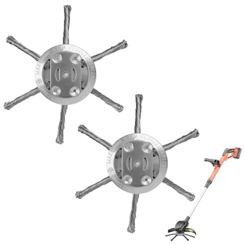 Image of OFFCUP Steel Wire Trimmer Head, 2pcs 6 Head Grass Trimmer Cutter Head, Universal Solid Steel Wire Brush Strimmer Head for Lawn Rotating Replacement Tool, Brushcutter Attachment
