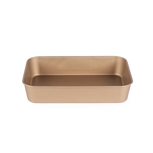 Image of Russell Hobbs Opulence 40 cm Roasting Tray – Non-Stick, Rectangular Deep Roaster, Dishwasher Safe, Easy to Clean, Lightweight Vegetable Roasting Pan, Lightweight, PFOA-Free, Oven Safe to 220°C, Gold
