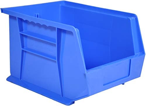 Image of Pack of 10 x Rhino Tuff Bin35 Blue Plastic Storage Parts Bins - Stacking Component Box Ideal for Garage Workshop or Warehouse Picking Bin