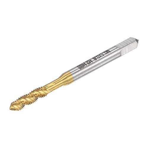 Image of sourcing map Spiral Flute Threading Tap M3.5 x 0.6, Metric HSS (High Speed Steel) Titanium Plated Machine Thread Screw Tap 3 Flutes Tapping Tool H2 Tolerance