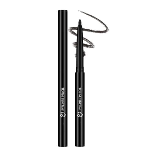 Image of Matte Black Eyeliner Pencil With Fine Tip - Waterproof Long-Lasting Smudge-Proof Gel Formula For Precise Lines, All Day Wear & Crease-Resistant Application, Easy To Use Cosmetic Eye Liner