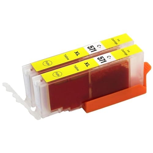 Image of Go Inks 2 Yellow Ink Cartridges to replace Canon CLI-571Y Compatible/non-OEM for PIXMA Printers, High Capacity