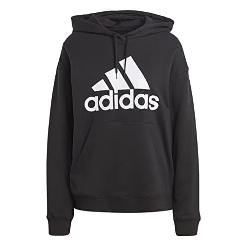 Image of adidas Women's Essentials Big Logo Oversized French Terry Hoodie, black/white, L