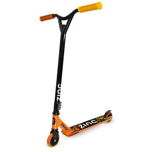 Image of Zinc Thrash Stunt Scooter for Kids Ages 8-12 - Lightweight 2.92kg Aluminium Frame with 100mm PU Wheels & ABEC 9 Bearings - Smooth-Riding Trick Scooter with Pro Seagull Bars