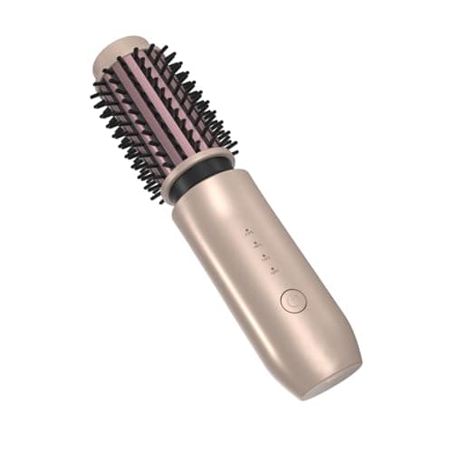Image of Dricar Cordless Hair Curling Brush, 40mm Portable Travel Cordless Hair Curler 150-210℃, 7000mAh USB Rechargeable Heated Curling Iron and Straighteners for Daily Styling & Travel (Gold)