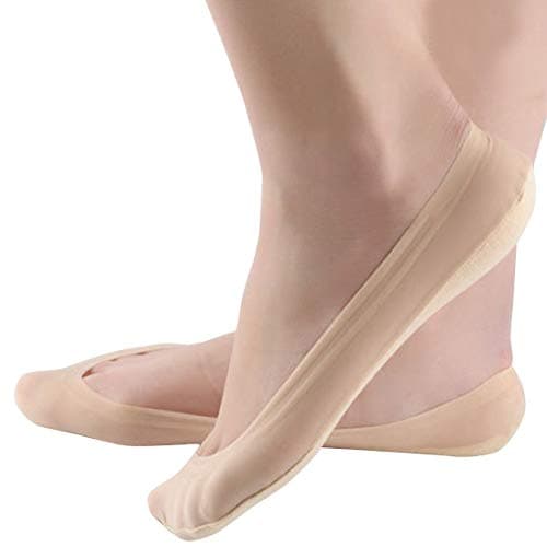 Image of JARSEEN 4Pairs No Show Liner Low Cut Socks Women Anti-slip Cotton Nylon Boat Hidden Invisible Socks for Loafer Boat Shoes Sneakers (UK 3-6, 2Black+2Nude)