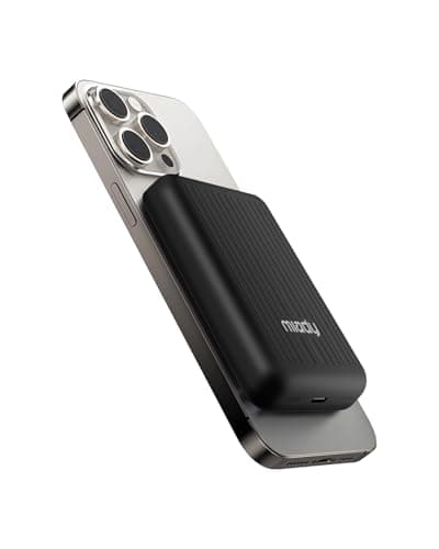 Image of Miady 5000mAh Magnetic Wireless Power Bank, Ultra Slim Portable Charger with USB C Input & Output, Compatible with iPhone 17/16/15/14/13 Series