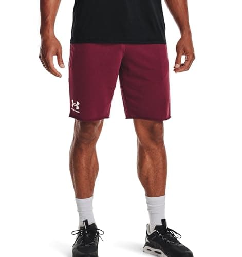Image of Under Armour Men's Rival Terry Shorts , League Red (626)/Onyx White , Small