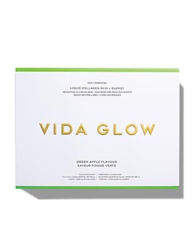Image of Vida Glow Liquid Collagen Skin + Energy, Double Dosage of Natural Marine Collagen & Added Antioxidant Complex to Address Skin Ageing, Ready-to-Consume Liquid Collagen, Delicious Green Apple Flavour.